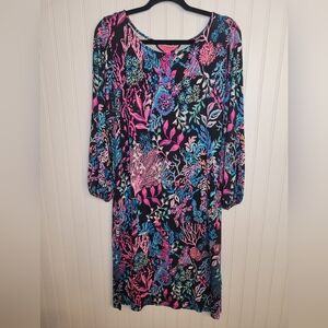 Lilly Pulitzer Shae Onyx coral Reef Long Sleeve Dress